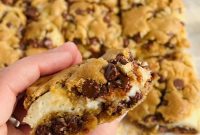 Chewy Chocolate Chip Cream Cheese Bars Recipe