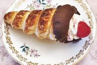 Raspberry Cream Horns with Rich Dark Chocolate Filling