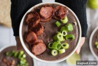 Brazilian Black Bean Soup with Crispy Bacon and Citrus