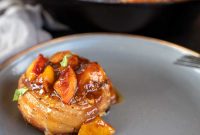 Whiskey-Peach Glazed Bacon-Wrapped Pork Loin Filets