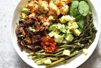Bulgogi Roasted Spring Vegetable Bowl with Sesame Rice