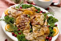 Spatchcock Turkey with Gluten-Free Gravy Cooked in HexClad Pan
