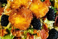 Crispy Fried Goat Cheese and Blackberry Salad with Honey Vinaigrette