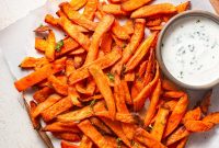 Crispy Air Fryer Frozen Sweet Potato Fries in Minutes