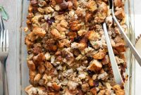 Apple and Sausage Stuffing with Cranberries and Herbs