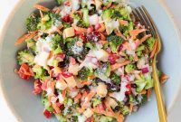 Crispy Broccoli Crunch Salad with Bacon & Tangy Dressing