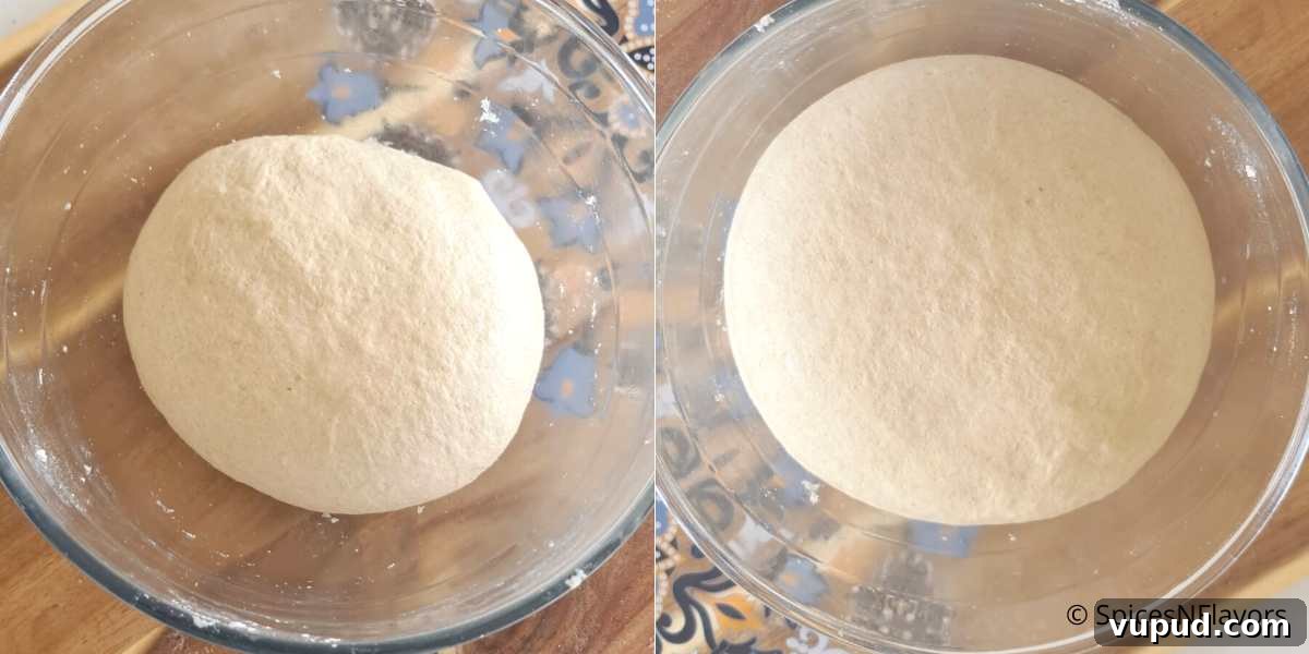 How to Make Turkish Simit: Crispy Bagel-Style Bread Recipe 6 proofing the dough in a glass bowl until doubled