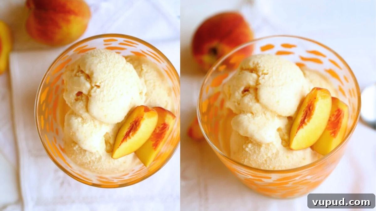15 Favorite Frozen Treats for Summer: Cool Ideas to Beat the Heat 3 Peach ice cream in a bowl.