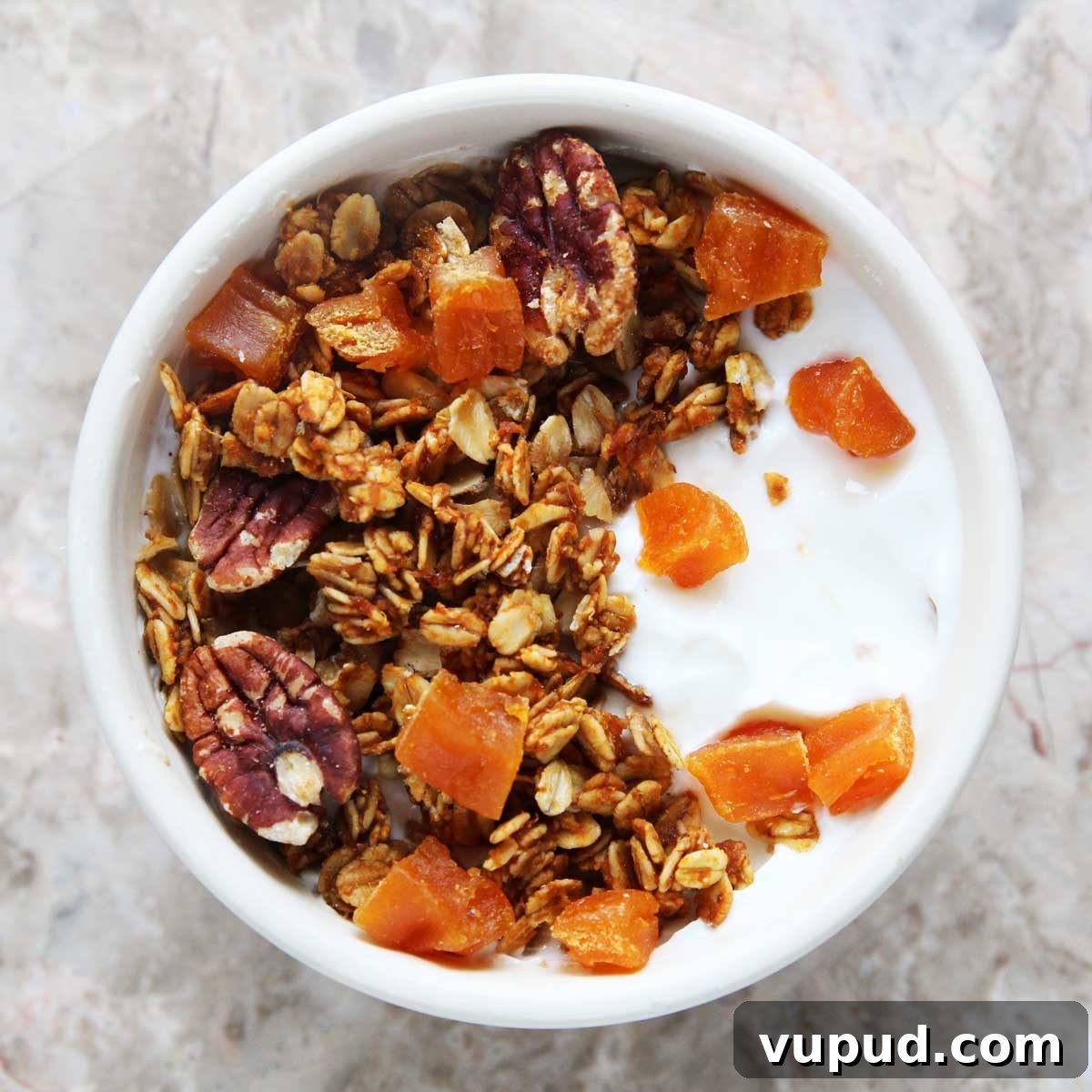 Sweet Potato Granola Recipe (Gluten-Free, Nutritious) 10 Granola in bowl