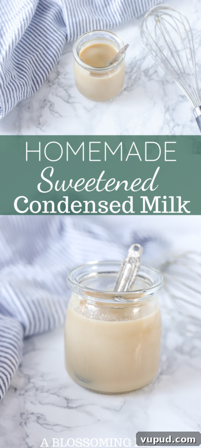 Homemade Sweetened Condensed Milk: Simple Stovetop Recipe 7 two pictures of homemade sweetened condensed milk