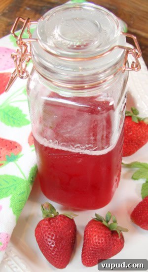 Strawberry Simple Syrup add sweet moisture when brushed on cake layers. Strawberry Simple Syrup