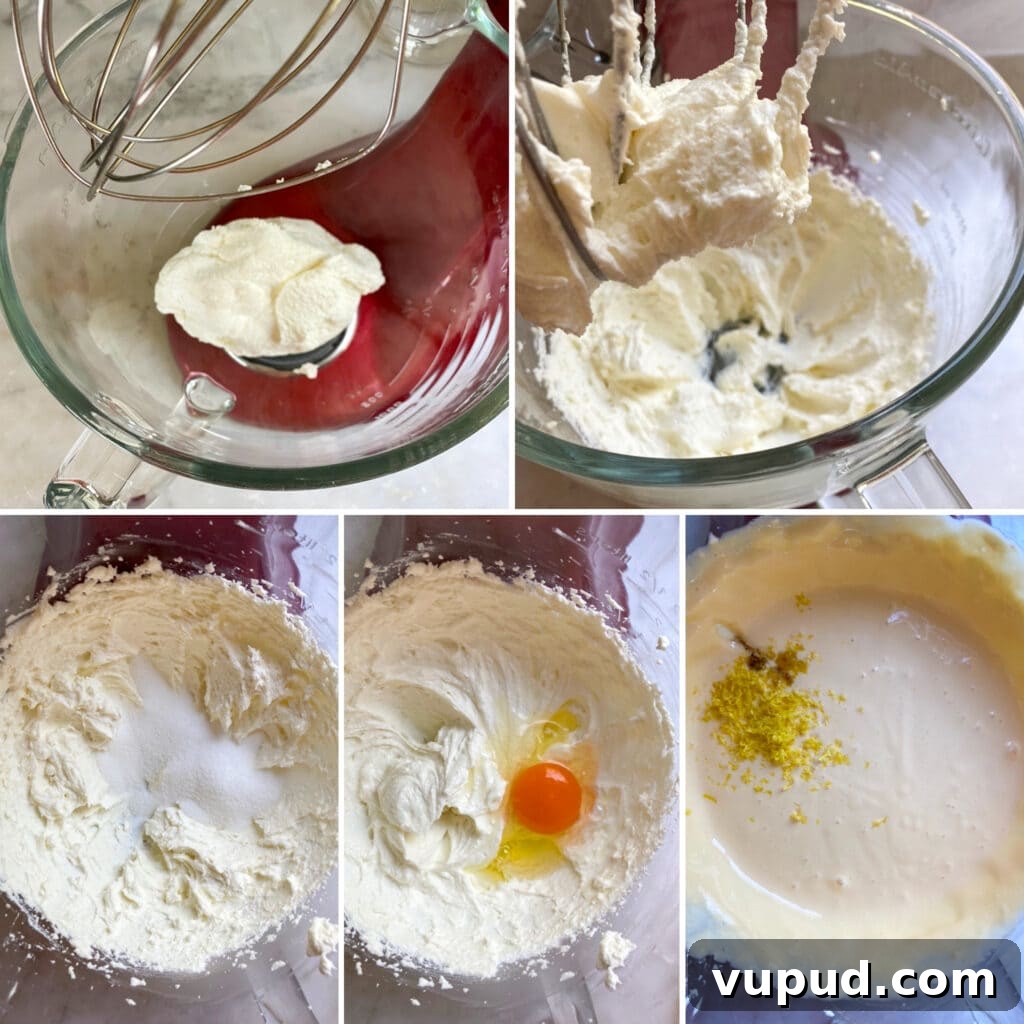 Authentic Italian Ricotta Pie Recipe: Classic Sicilian Crostata 6 Mixing wet ingredients in a mixer for pie.