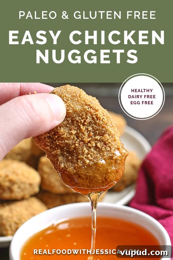 Crispy Gluten-Free Chicken Nuggets Recipe for Kids and Adults 9 paleo easy chicken nuggets with text