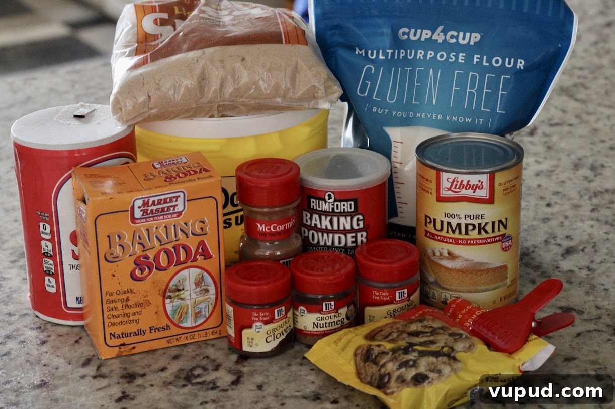 Gluten-Free Pumpkin Chocolate Chip Quick Bread Recipe 3 gluten-free pumpkin bread ingredients