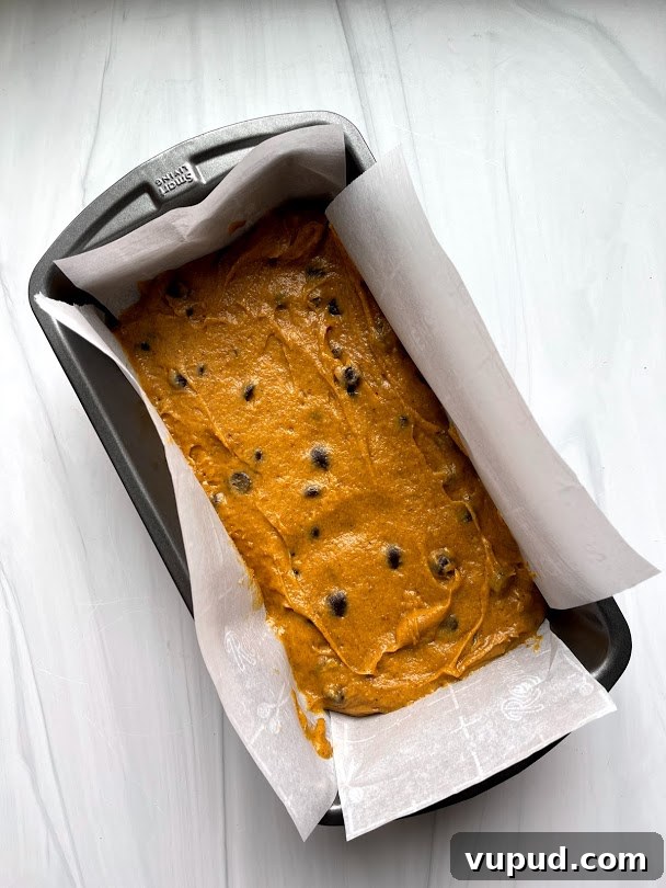 Gluten-Free Pumpkin Chocolate Chip Quick Bread Recipe 9 gluten-free pumpkin bread ready to bake