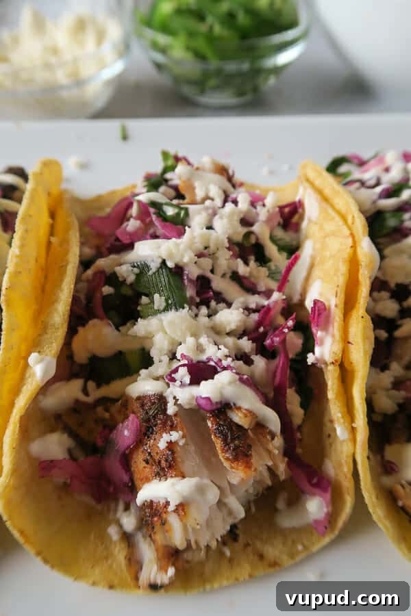 Blackened Mahi Mahi Fish Tacos — 30-Minute Dinner Recipe 13 stack of tacos