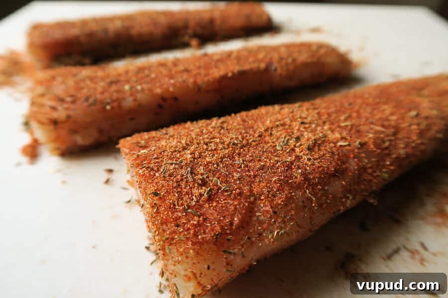 Blackened Mahi Mahi Fish Tacos — 30-Minute Dinner Recipe 6 mani-mahi fillets dry rubbed with blackened seasoning
