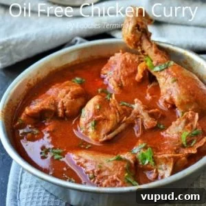 Oil-Free Indian Chicken Curry Recipe: Moist, Low-Fat Curry 14 Oil Free Chicken curry cooked with chicken on bones