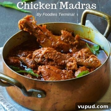 Oil-Free Indian Chicken Curry Recipe: Moist, Low-Fat Curry 7 Chicken Madras in a copper pot