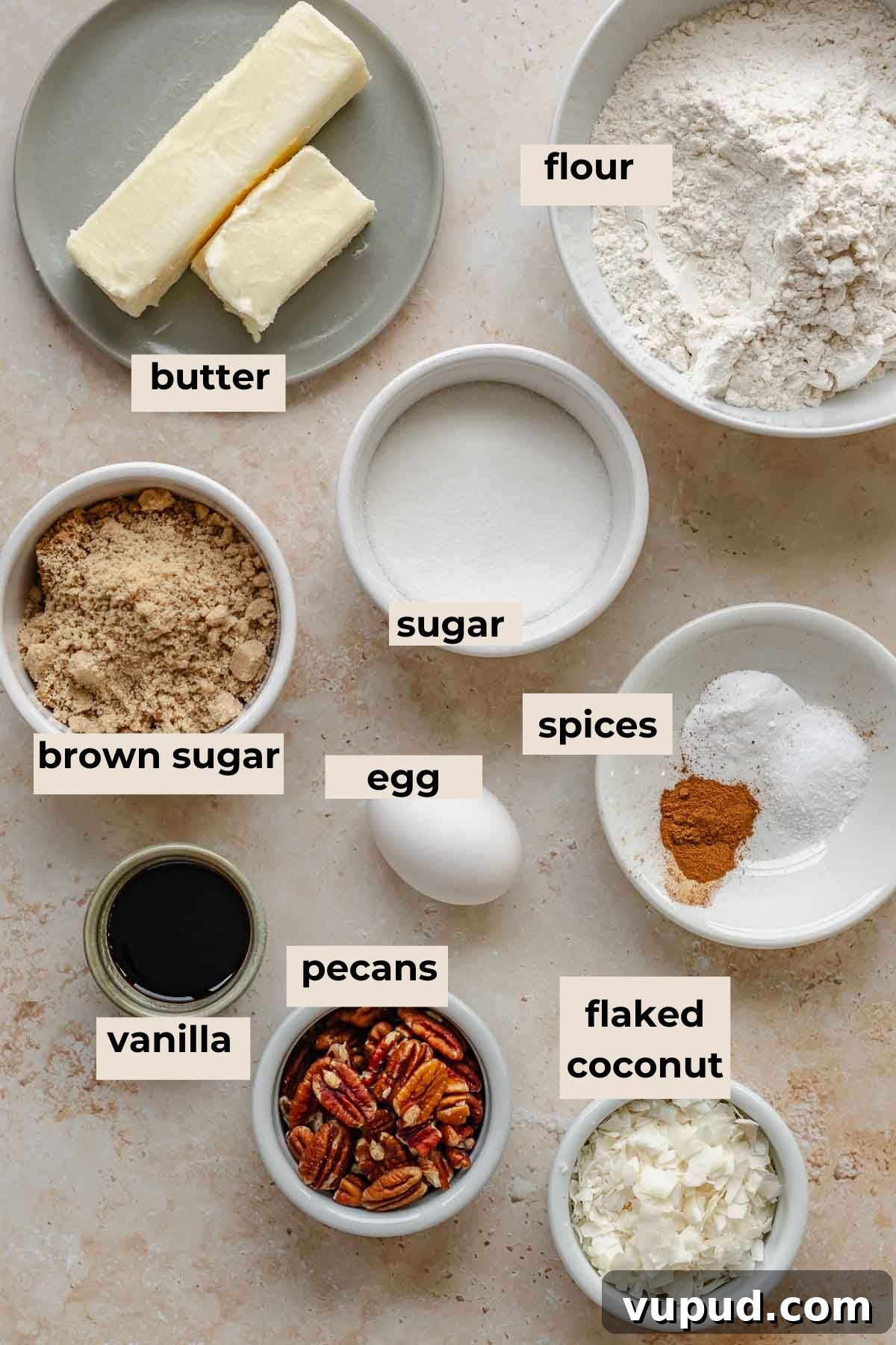 Chewy Coconut Pecan Cookies Recipe for Crispy Edges and Gooey Center 3 Ingredients for coconut pecan cookies.