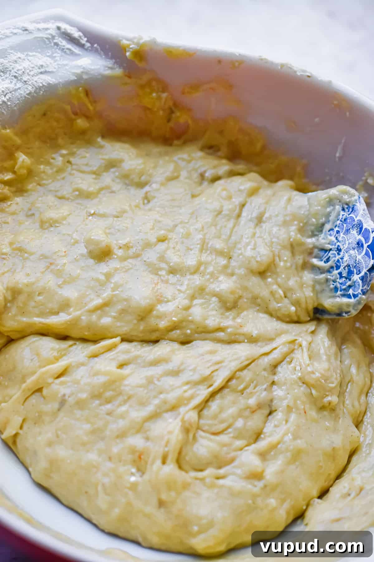4-Ingredient Banana Bread from Cake Mix — Quick Recipe 7 The batter is mixed together in a large bowl.