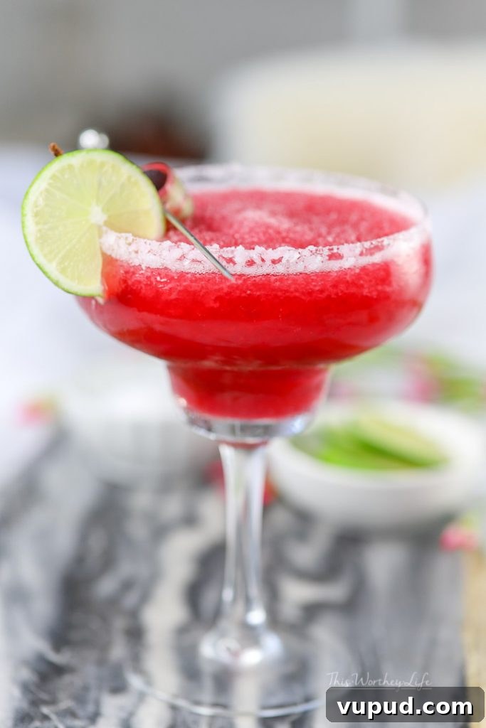 Cherry Rhubarb Margarita Recipe — Sparkling Spring Cocktail 5 Summer Cocktail: Cherry + Rhubarb Margarita