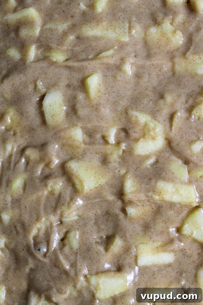 Grandma’s Apple Cake with Cinnamon Browned-Butter Cream Cheese Frosting 4 apple cake batter