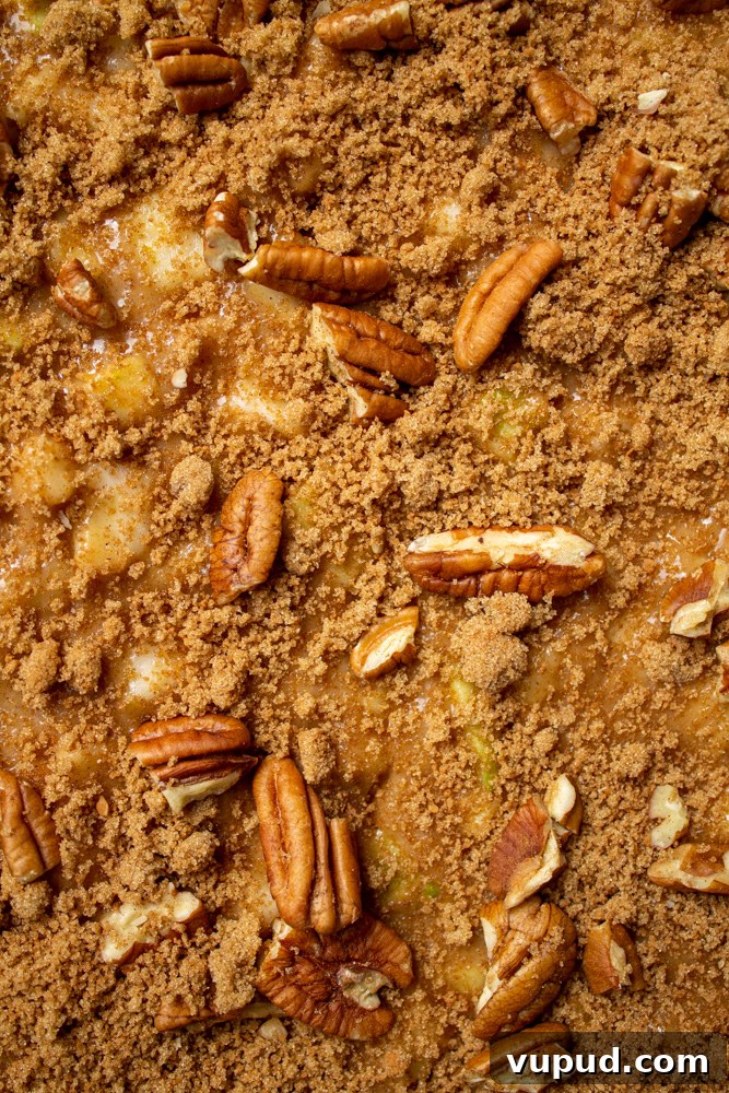 Grandma’s Apple Cake with Cinnamon Browned-Butter Cream Cheese Frosting 5 cinnamon pecan sprinkle