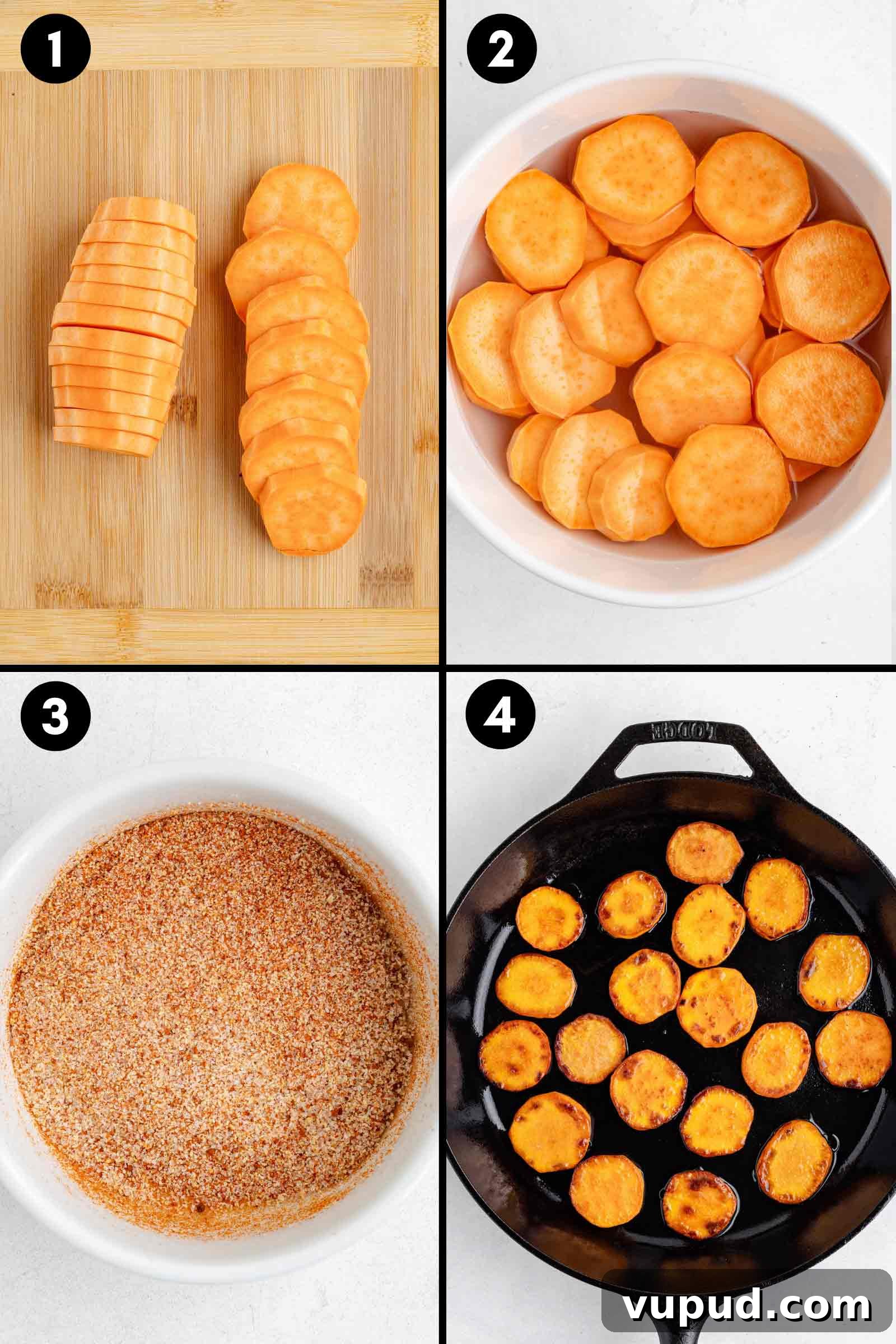 Crispy Fried Sweet Potatoes with Honey-Citrus Glaze 4 Step-by-step images...