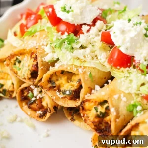 Crispy chicken taquitos