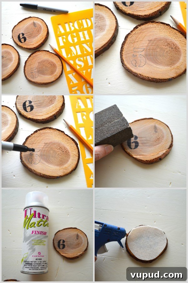 DIY Numbered Wood Slice Coasters — Sharpie Craft Tutorial 5 DIY Numbered Wood Slice Coasters Steps