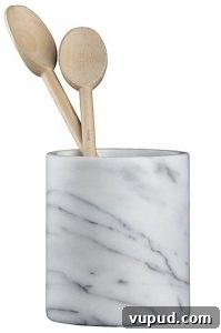 Top Kitchen Gifts for Home Cooks and Food Lovers 13 Front view of a marble utensil holder