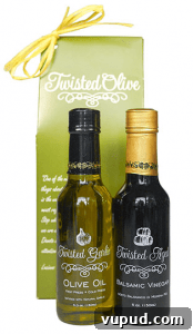 Top Kitchen Gifts for Home Cooks and Food Lovers 37 Front view of gift set of olive oil and balsamic vinegar