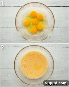 how to whisk scrambled eggs 2 step by step photos showing how to whisk scrambled eggs