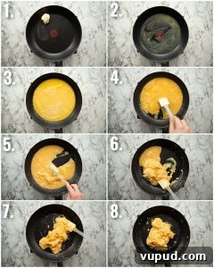 how to make scrambled eggs 8 step by step photos showing how to make scrambled eggs