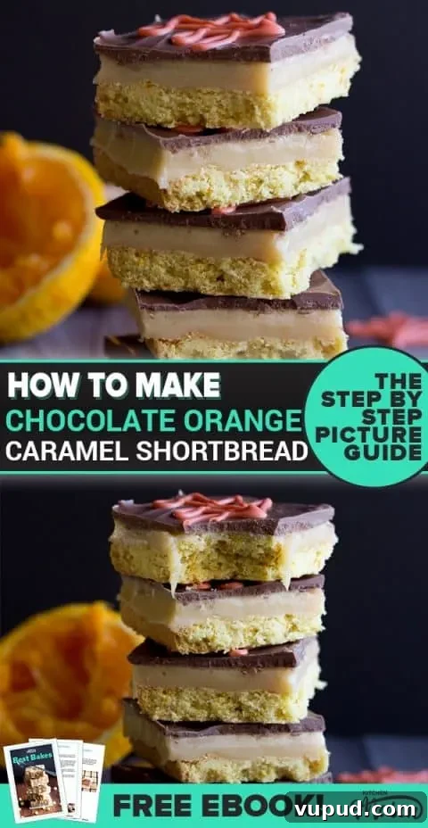 Chocolate Orange Caramel Shortbread Recipe — Zesty Caramel Slice 17 Chocolate Orange Caramel Shortbread in a stack
