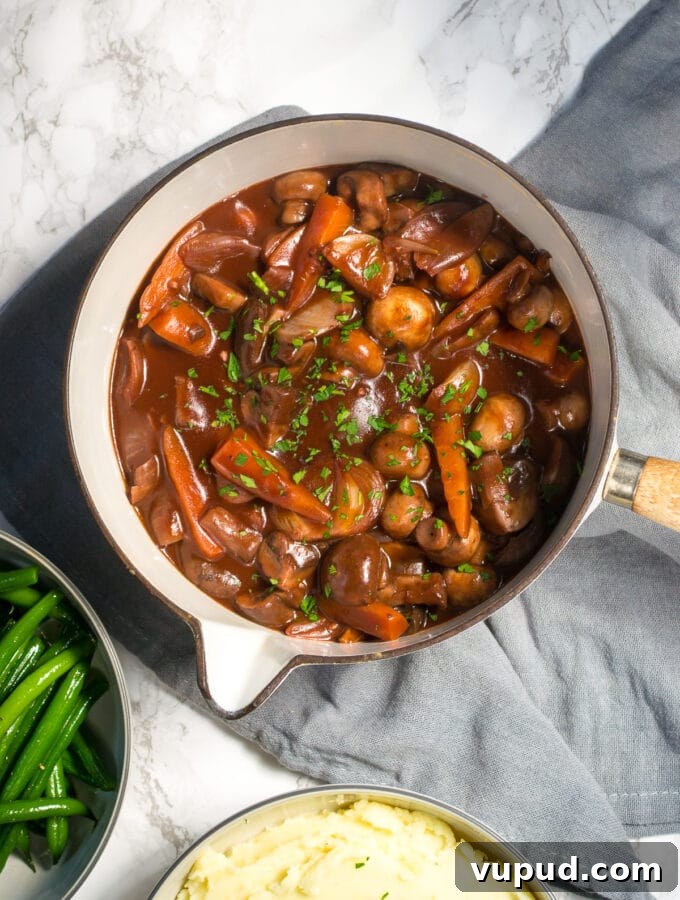 Hearty Tuscan White Bean Stew with Herbs and Olive Oil 8 Mushroom Bourguignon