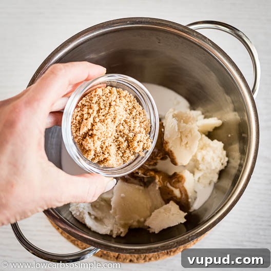 Keto Pumpkin Spice Cookie Dough Bites for Fall Snacking 6 Adding Sukrin Gold | Low-Carb, So Simple