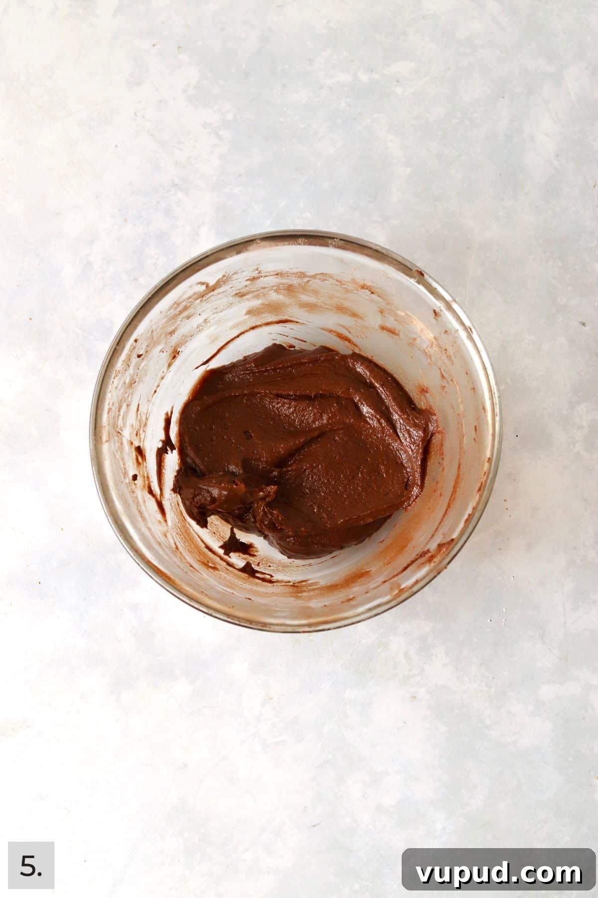Mini Whoopie Pie Recipe for One — Small Batch Dessert 8 Small batch whoopie pie chocolate batter in a bowl.