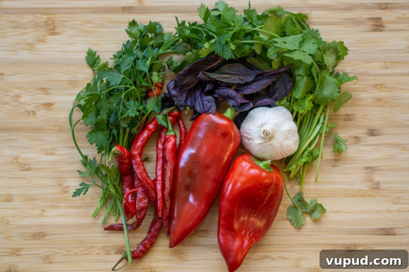Georgian Adjika: Abkhazian & Megrelian Spicy Chilli Paste Recipe 3 The key ingredients for Georgian Adjika