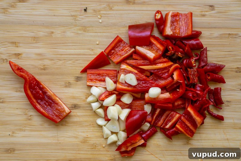 Georgian Adjika: Abkhazian & Megrelian Spicy Chilli Paste Recipe 4 Chopping the peppers, chillies and garlic