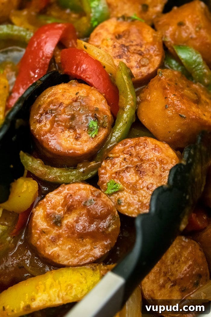 Instant Pot Italian Sausage and Peppers Recipe for Quick Dinners 4 Closeup Shot of 30 Minute Sausage Meal.