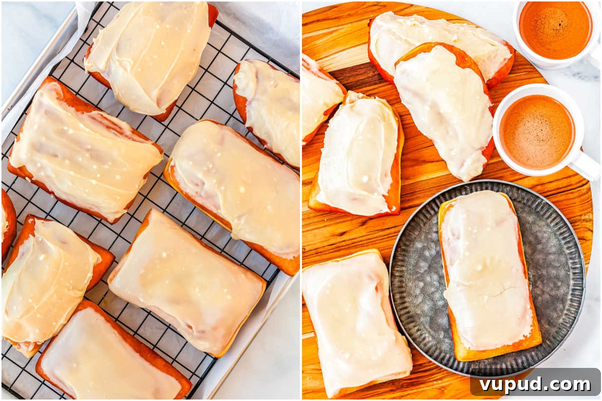 Classic Maple Bar Donut Recipe: Soft, Glazed, and Irresistible 9 The donuts dipped in the glaze and set on a wire rack to set.