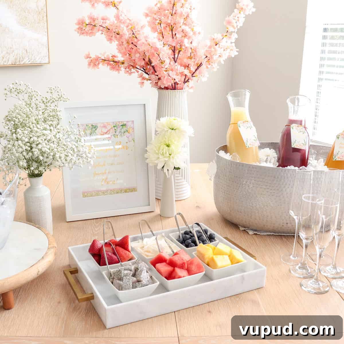 Mint Mojito Bar Ideas for Parties: DIY Setup & Refreshing Recipes 11 Mimosa bar.
