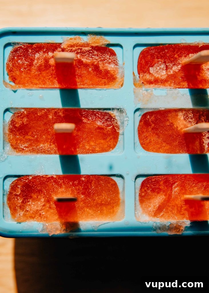 Aperol Spritz Popsicles Recipe: Refreshing Summer Cocktail Ice Pops 3 Aperol Spritz Popsicles | Well and Full | #summer #vegan #recipe #cocktails #vegetarian