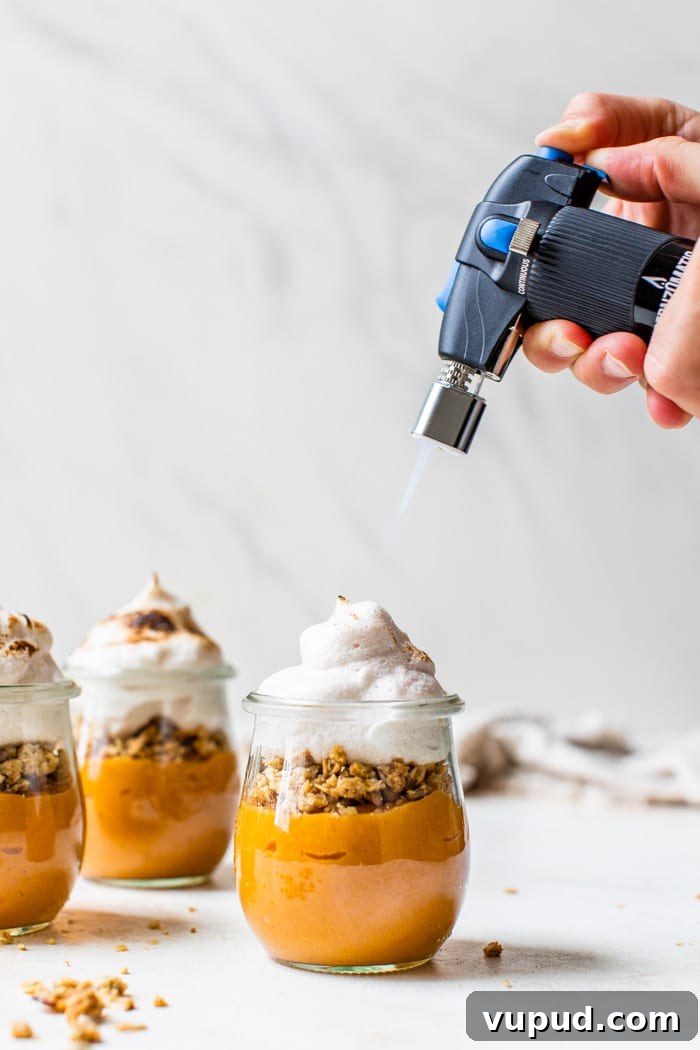 Creamy Sweet Potato Mousse Recipe for Holiday Desserts 3 sweet potato mousse with torched meringue