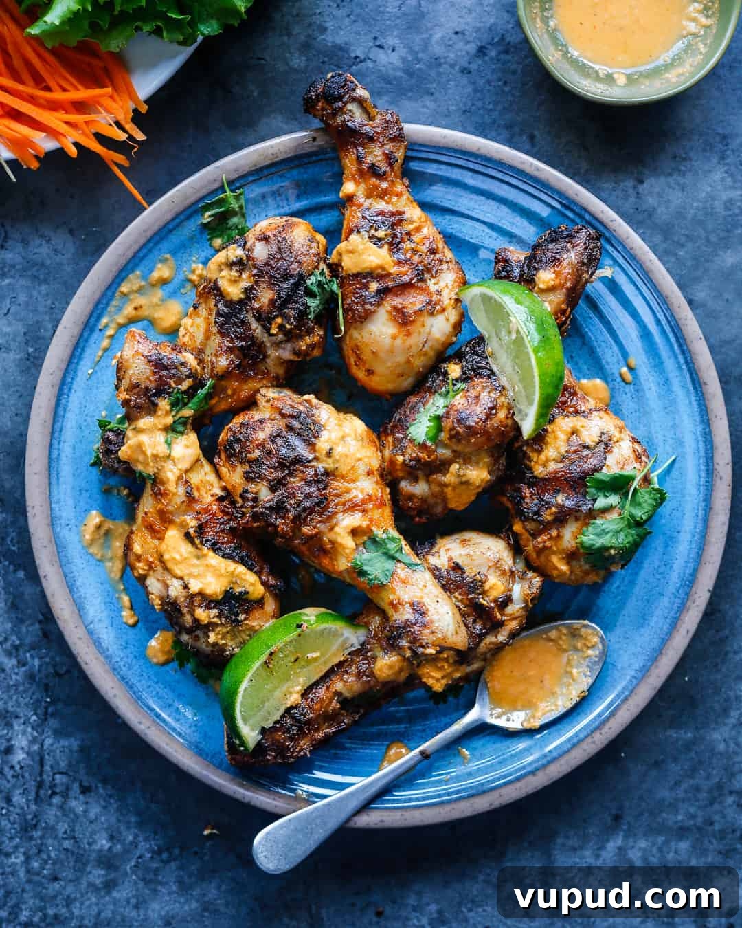 Grilled Thai Curry Chicken Drumsticks (Whole30-Friendly) 2 Grilled Thai Chicken Drumsticks Paleo Primal Gourmet Whole30 Healthy BBQ Ideas Summer Best