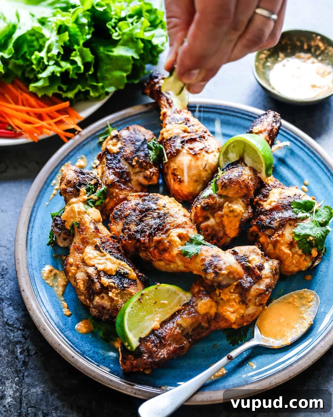 Grilled Thai Curry Chicken Drumsticks (Whole30-Friendly) 3 Grilled Thai Chicken Drumsticks Paleo Primal Gourmet Whole30 Healthy BBQ Ideas Summer Best