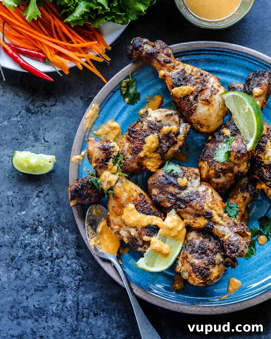 Grilled Thai Curry Chicken Drumsticks (Whole30-Friendly) 4 Grilled Thai Chicken Drumsticks Paleo Primal Gourmet Whole30 Healthy BBQ Ideas Summer Best