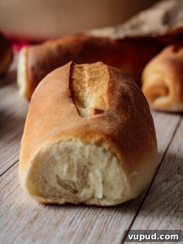 close up on sandwich roll with bread on the background